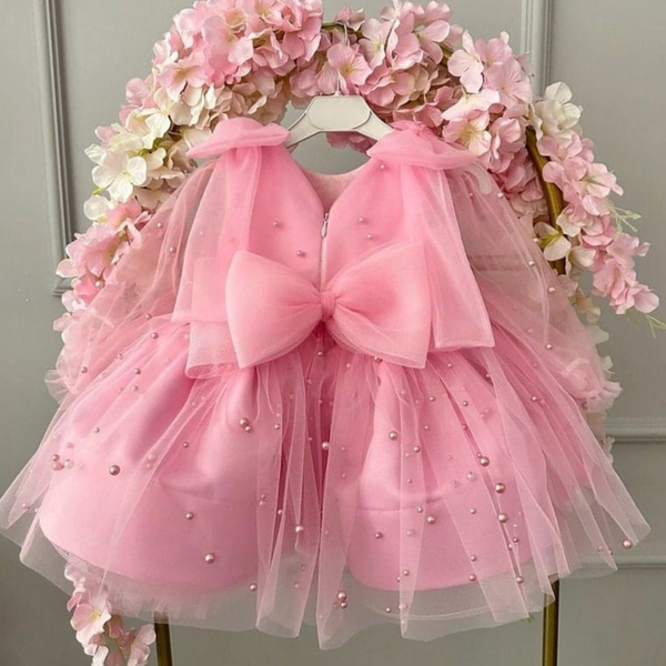 Blush Pearl Princess Tulle Dress for Baby Girls